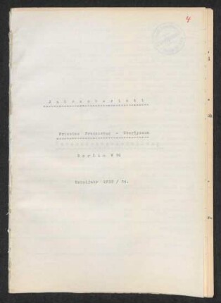 1933/34: Jahresbericht ... - 1933/34