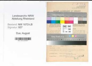 Entnazifizierung August Dux , geb. 06.06.1898 (Fabrikant)