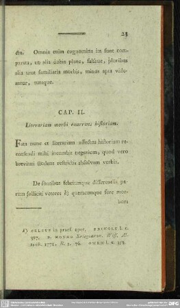 Cap. II. Literariam morbi enarrans historiam