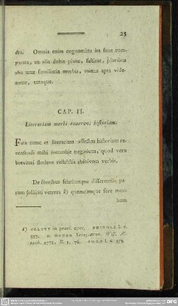 Cap. II. Literariam morbi enarrans historiam
