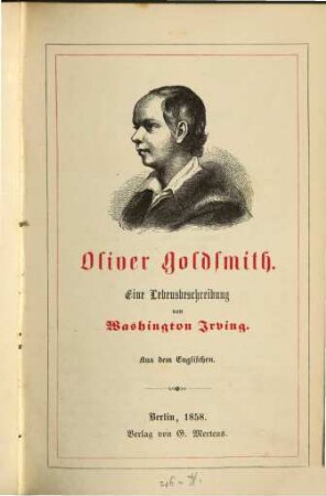 Oliver Goldsmith : e. Lebensbeschreibung