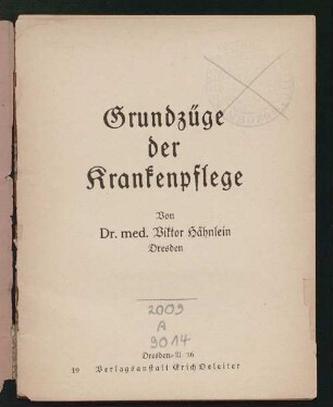 Grundzüge der Krankenpflege