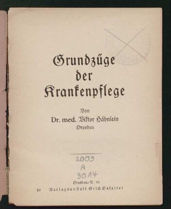 Grundzüge der Krankenpflege