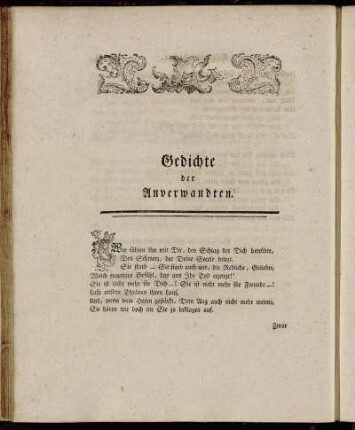 Gedichte der Anverwandten.
