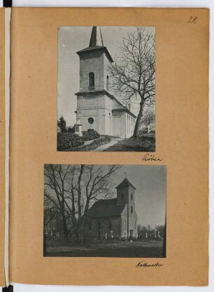 Dorfkirche, Phöben / Dorfkirche, Nattwerder: Ansichten (aus: Skizzen- und Fotoalbum 29)
