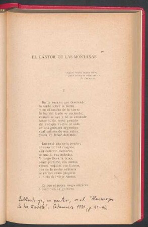 El cantor de las montañas