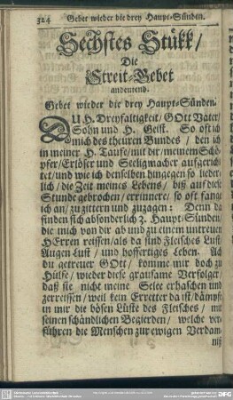 Sechstes Stükk, Die Streit-Gebet andeutend