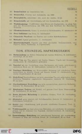 Ton, Steinzeug, Hafnerkeramik (Nr. 317-332)