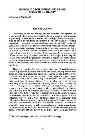 237-254, 11. Economic Development and Crime: A Case of Burglary