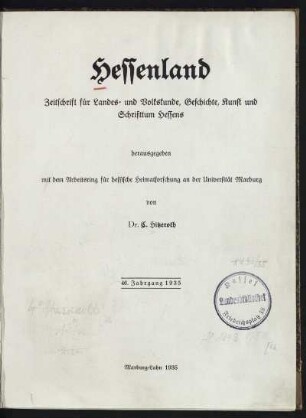Heft 1/2, Januar/Februar 1935