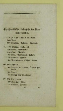 Synchronistische Uebersicht der Menschengeschichte