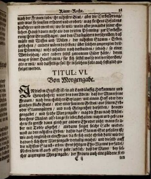 Titul VI. Von Morgengabe