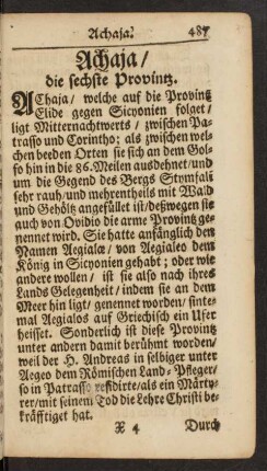 Achaja/ die sechste Provintz