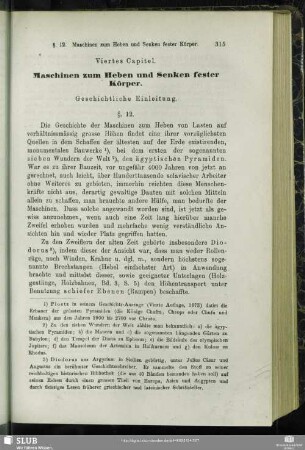 Maschinen zum Heben und Senken fester Körper.