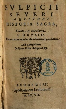 Sulpicii Severi Aquitani historia sacra