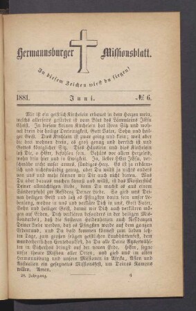 1881. Juni. N° 6