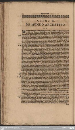 Caput IV. De Mundo Archetypo