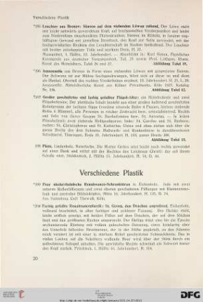 Verschiedene Plastik (Nr. 199-207)
