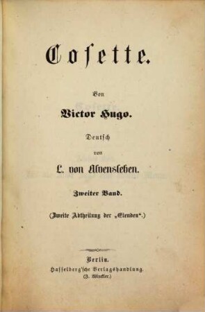 Die Elenden : Von Victor Hugo. Deutsch von L. von Alvensleben. 4