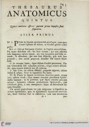 Thesaurus anatomicus quintus