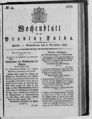 No. 44, Ausgabe vom 2. November 1839