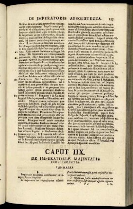 Caput IIX. De Imperatoriæ Majestatis Indepemdentia.