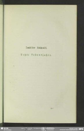 Zwölfer Abschnitt. Letzte Lebensjahre