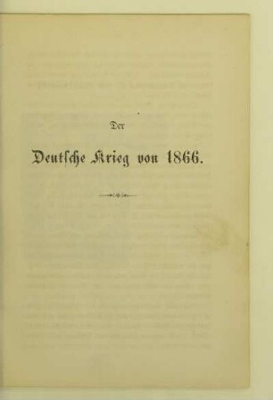 Der Deutsche Krieg von 1866
