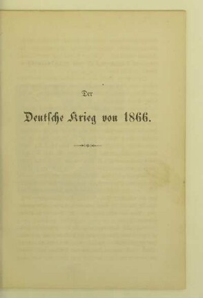 Der Deutsche Krieg von 1866