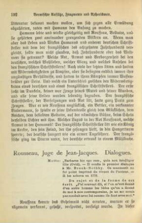 Rousseau, Juge de Jean-Jacques. Dialogues
