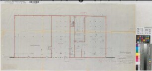 Münster (Münster) Strafanstalt Heizwerk und Werkstättengebäude Grundriß Kellergeschoß 1960 1 : 100 51 x 100 Pause Staatshochbauamt Münster Regierung Münster Nr. 34026