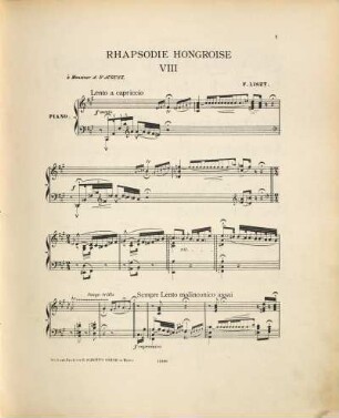 Rhapsodies hongroises : pour le piano. 8, Capriccio