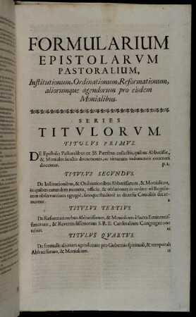 Formularium Epistolarum Pastoralium.