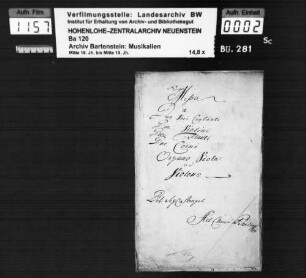 Thaddäus Stengel: Messa / a / Due Voci Cantanti / Due Violini / Due Flauti / Due Corni / Organo Viola / con / Violone / Del Sig. Stengel / G-dur; Ms.ca. 1790.