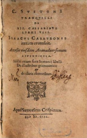 Suetonii Duodecim caesares