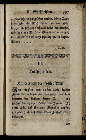 III. Bittschriften.