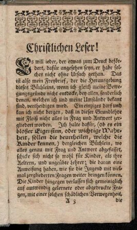 Christlichen Leser!