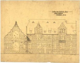 Billing, Hermann; Neckarelz (Baden-Württemberg), Bahnhofstr. 25; Gasthaus Kling ("Klingenburg") - Rückfassade (Teilansicht)