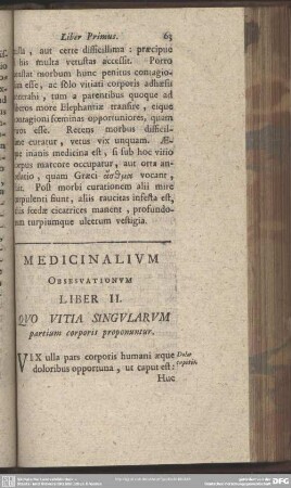 Liber II. Quo Vitia Singularum partium coproris proponuntur
