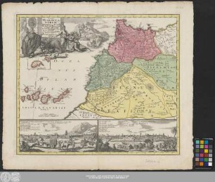 Statuum Marocca Norum, Regnorum nempe Fessani, Maroccani, Tafiletani et Segelomessani Secundum suas Provincias accurate divisorum, Typus generalis novus