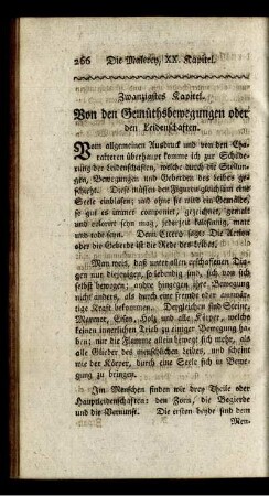 Zwanzigstes Kapitel. Von den Gemüthsbewegungen oder den Leidenschaften.