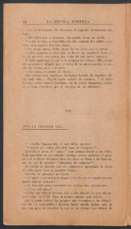 VIII - Por la primera vez...