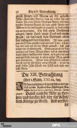 Die XIII. Betrachtung über I. Sam. XXI, 12. sqq.