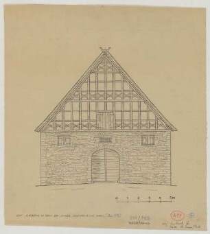Ambrock bei Dahl (Kreis Ennepe-Ruhr): Hof Ambrock. [Haupthaus] (Giebelansicht)