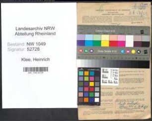 Entnazifizierung Heinrich Klee , geb. 27.08.1905 (Kaufmann)