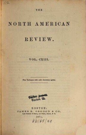 The North American review. 113. 1871