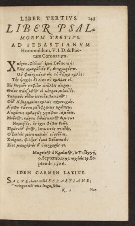 Liber Psalmorum Tertius.