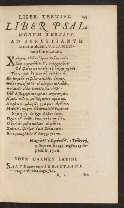 Liber Psalmorum Tertius.