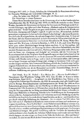 Arndt, Karl :: Kay H. Nebel, ein Maler der "Neuen Sachlichkeit", (Kunst in Schleswig-Holstein, 20/21) : Neumünster, Wachholtz, 1975