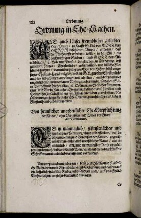 Ordnung in Ehe-Sachen.
